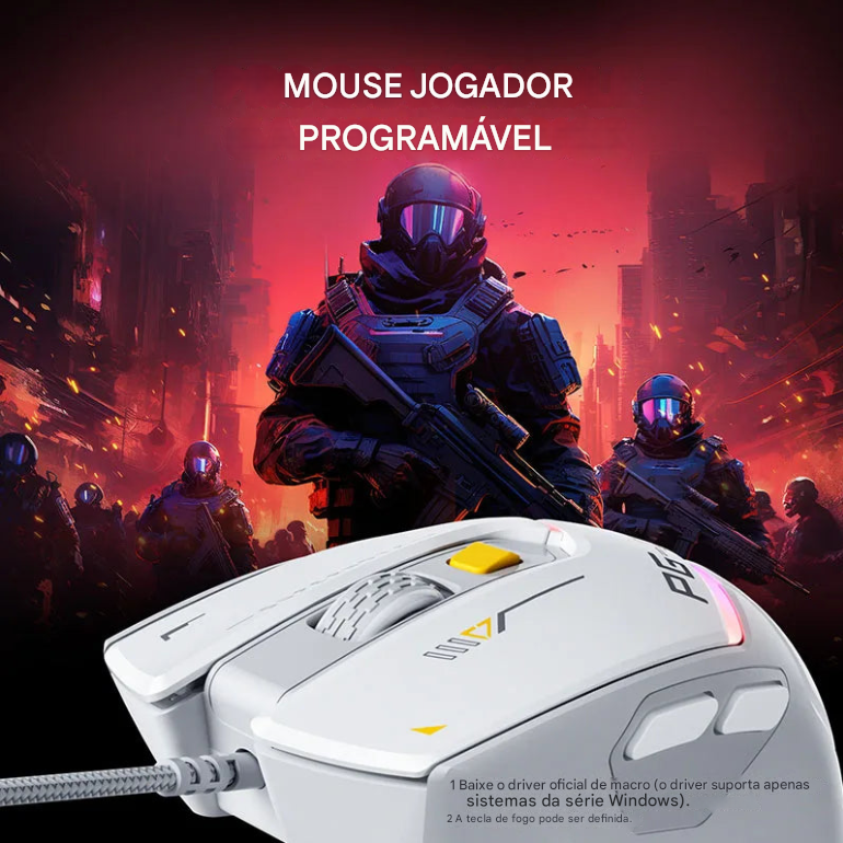 Mouse Gamer INPHIC PG1: Ergonomia, RGB e Macro Programável