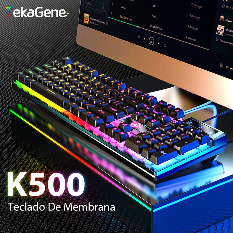 Teclado com Fio K500: Perfeito para Jogos e Escritório 🎮💻