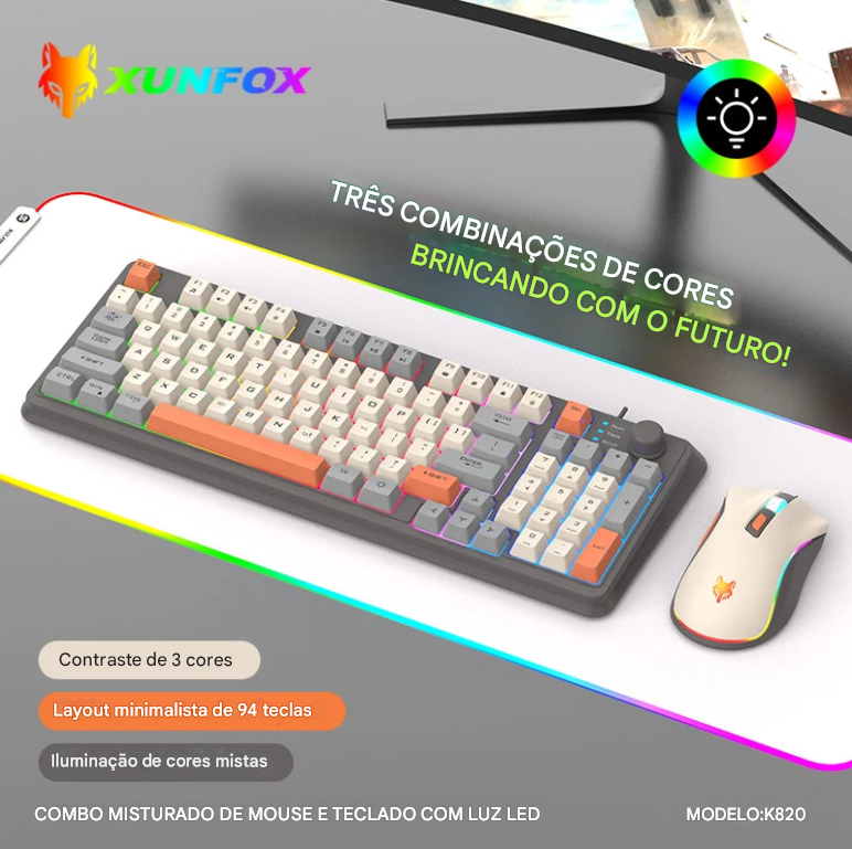 Mini Teclado Gamer 60% à prova d'água