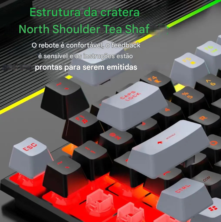 Conjunto de Teclado e Mouse USB.RGB gamer